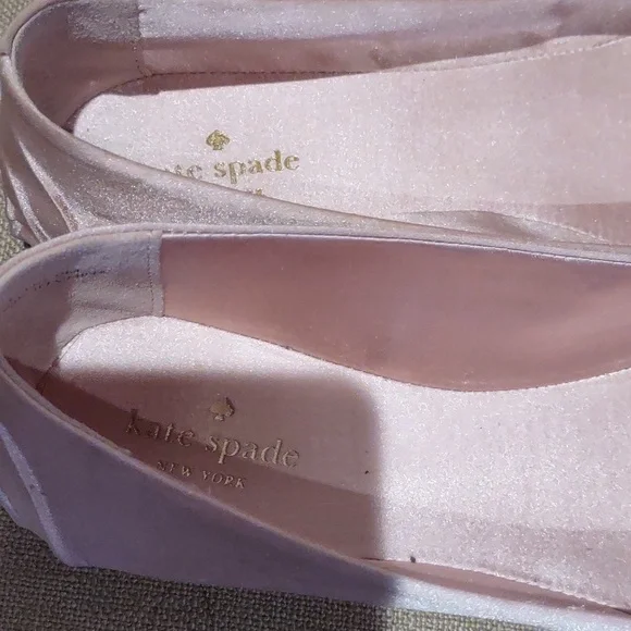 Kate Spade Pink Satin Embellished Women's Ballet Flats With Pearls, 9m - Picture 2 of 10